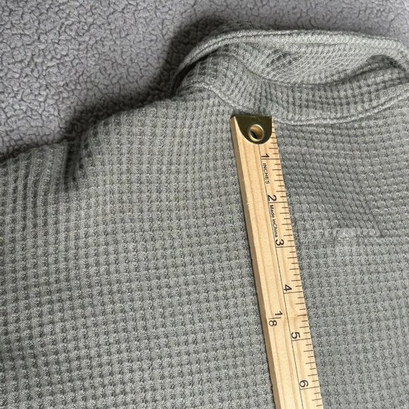 Aerie Lumberjane Shirt Womens M Sage Green Waffle Knit Button Front Shacket - Picture 7 of 12